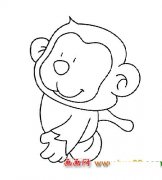 简笔画：小猴子跑步3