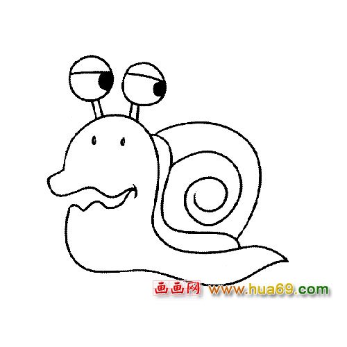 动物简笔画:错愕的小蜗牛