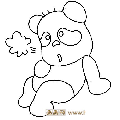 休息的小熊猫简笔画