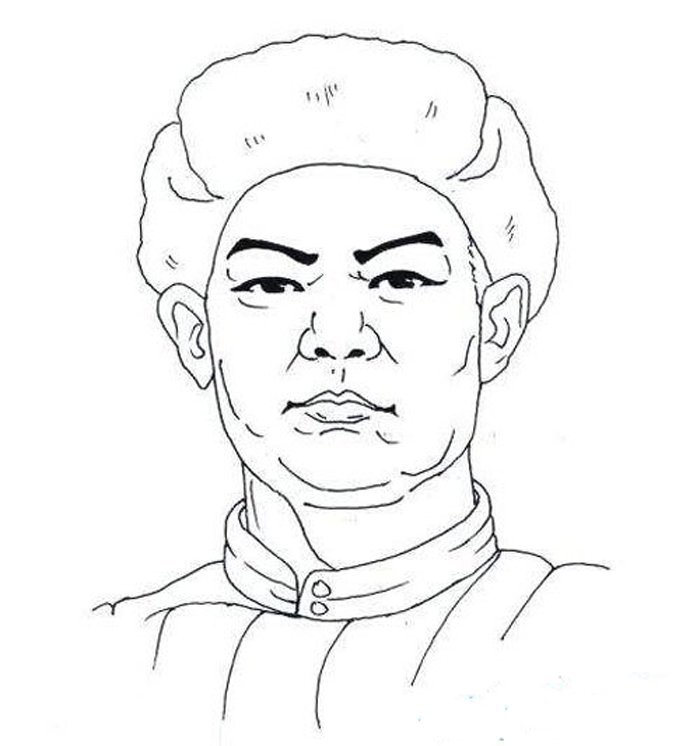 民族英雄黄继光简笔画