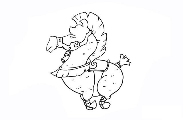 战马简笔画步骤图