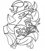 树技上的蚂蚱昆虫简笔画步骤图片大全