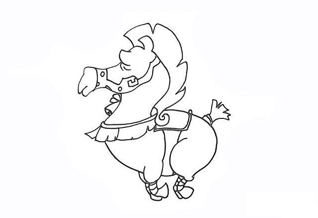 战马简笔画步骤图