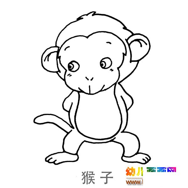 儿童简笔画图片：一只小猴子