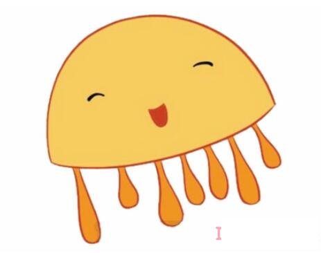 一步一步画卡通水母简笔画填色简单漂亮