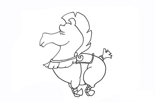 战马简笔画步骤图