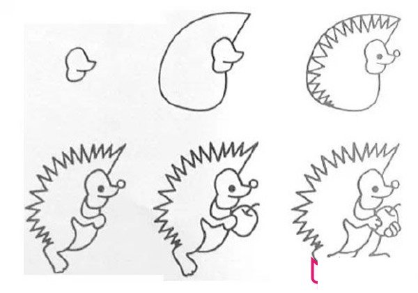 小动物简笔画图片,刺猬简笔画