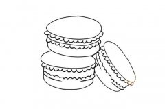 马卡龙甜点简笔画彩色图片