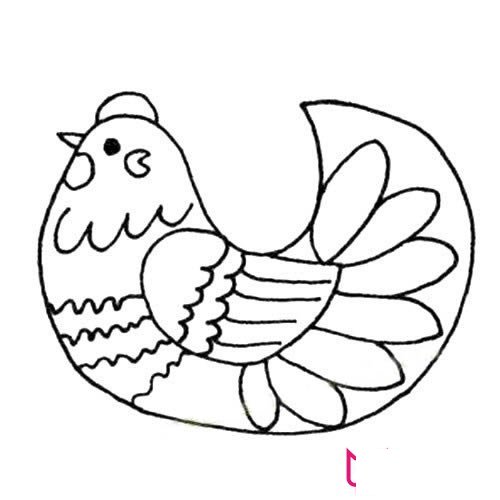 好看的动物简笔画大全，母鸡简笔画