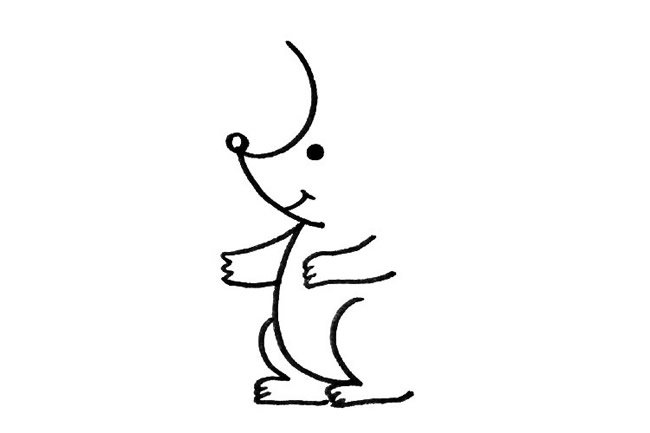 小刺猬简笔画步骤5