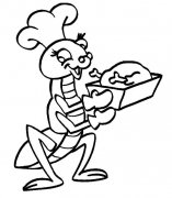 螳螂厨师昆虫简笔画步骤图片大全