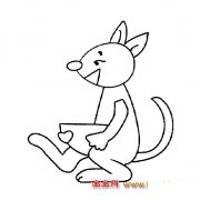 高兴的袋鼠【简笔画】1