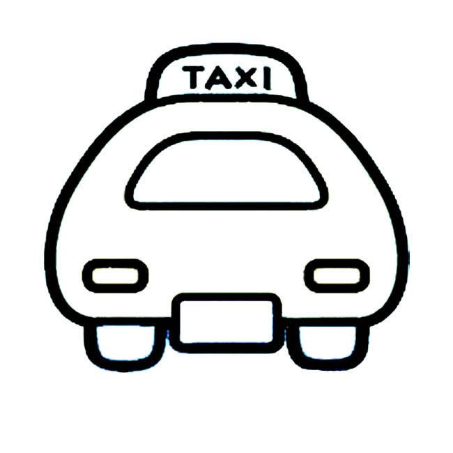 出租车交通工具简笔画步骤图片大全