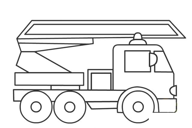 儿童简笔画消防车的画法步骤图解