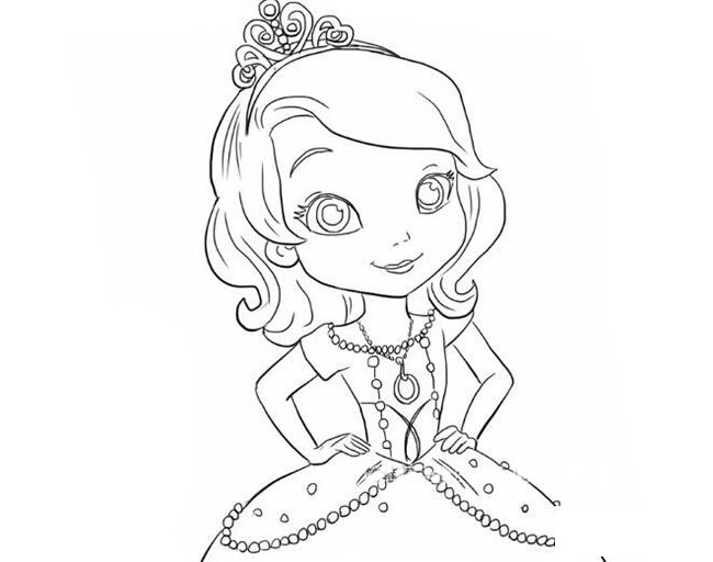 苏菲亚公主简笔画简单又漂亮
