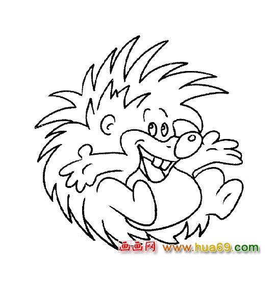 玩耍的小刺猬【简笔画】2