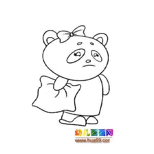 伤心的小熊猫简笔画