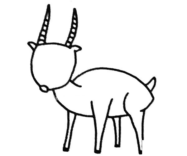 学画羚羊简笔画步骤图解