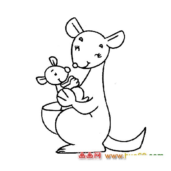 简笔画(袋鼠母子)1