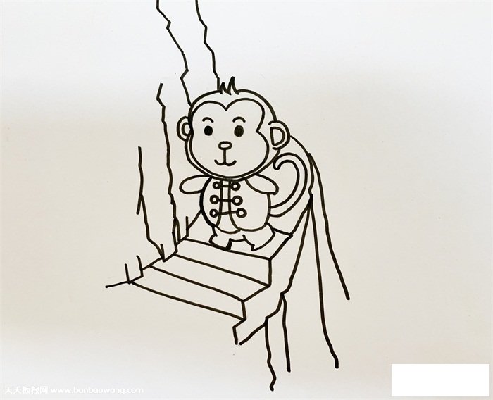 小猴子下山怎么画