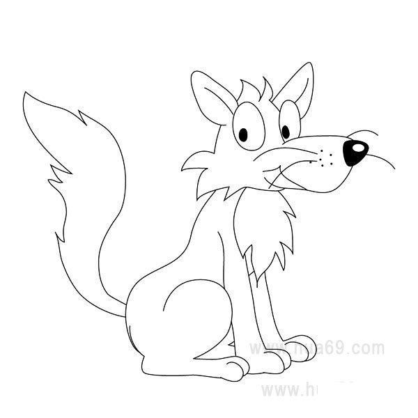儿童简笔画：大尾巴狼