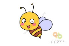 一分钟学Q版小蜜蜂简笔画步骤图
