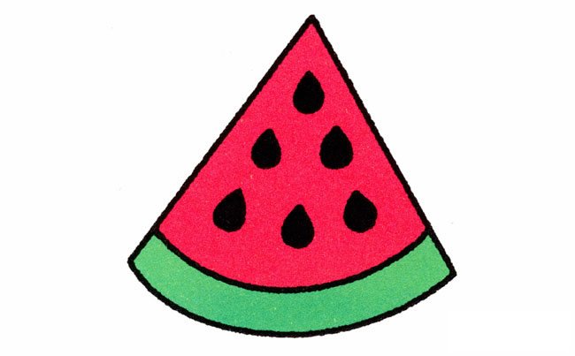 西瓜简笔画步骤图片大全