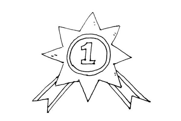 奖章简笔画步骤图