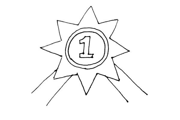 奖章简笔画步骤图
