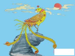 彩色凤凰简笔画画法步骤教程涂颜色