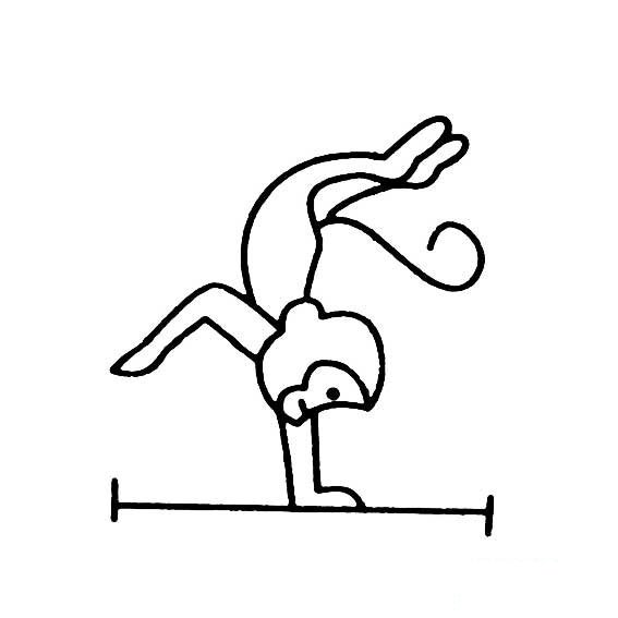 猴子表演单杠的画法动物动作