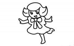 彩色花仙子简笔画画法_怎么画彩色花仙子的简笔