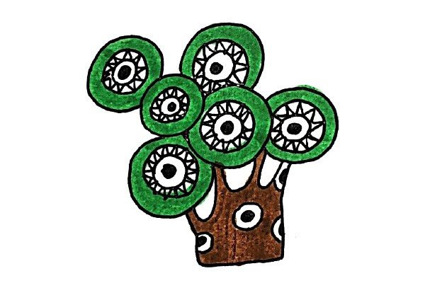 漂亮的小树简笔画图片