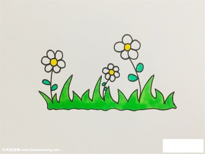 小花小草怎么画