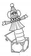弹簧小丑盒简笔画图片
