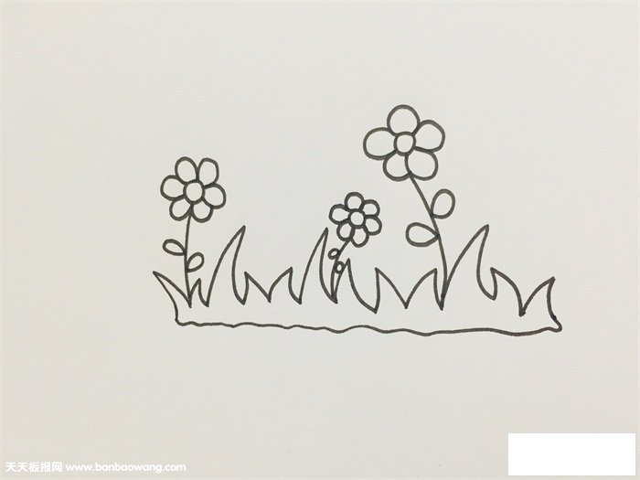 小花小草怎么画