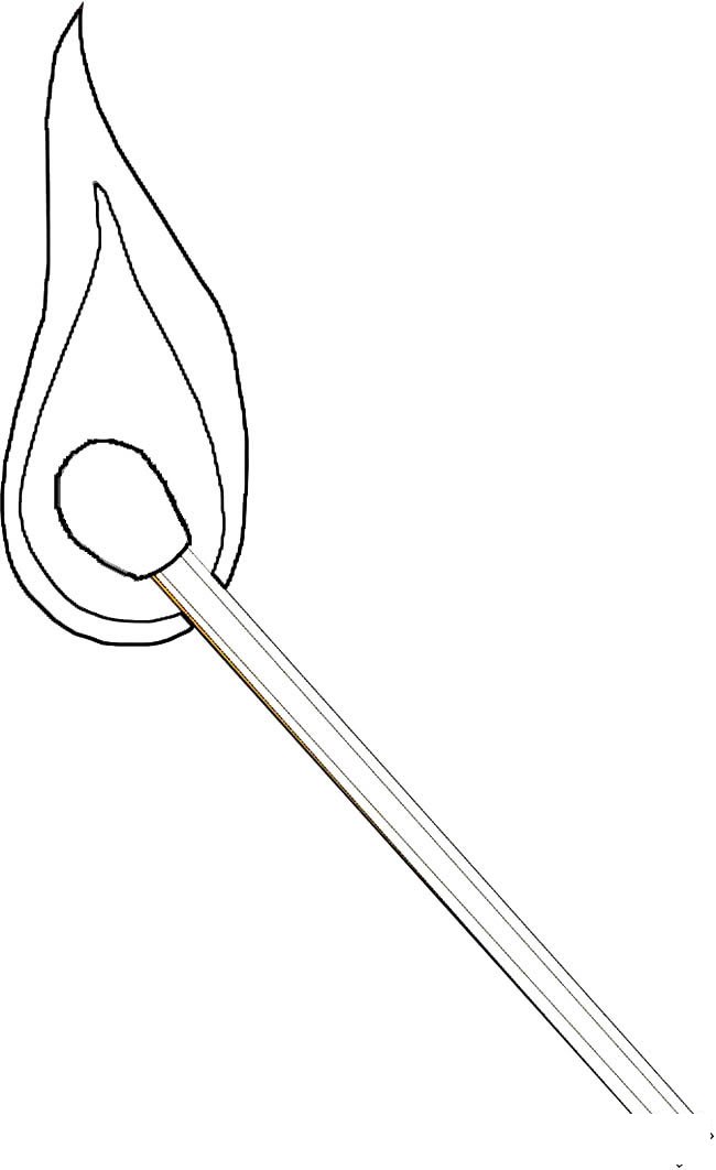 燃烧的火柴物品简笔画步骤图片大全