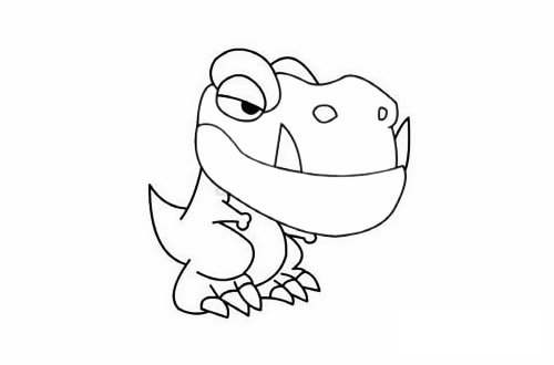 特暴龙简笔画图片步骤五