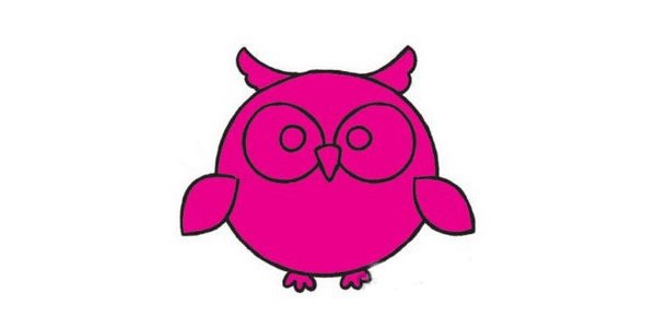 猫头鹰简笔画完成图