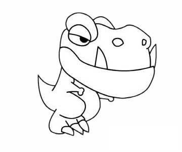 特暴龙简笔画图片步骤四