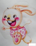 欢乐的兔子,可爱的儿童画图片