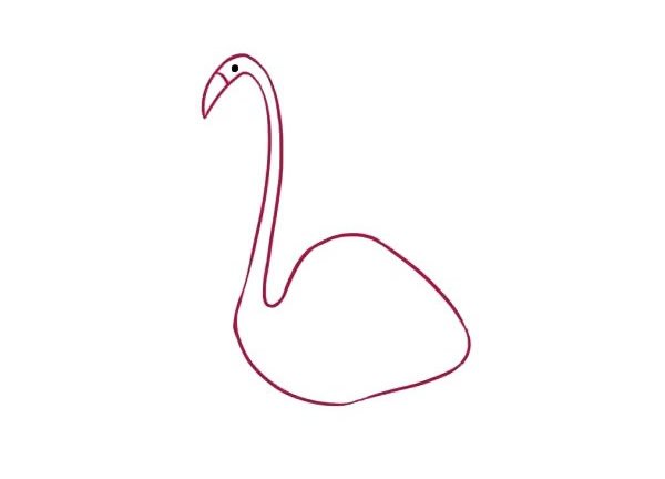 火烈鸟简笔画步骤教程