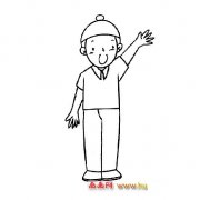 人物简笔画：做操的小男孩