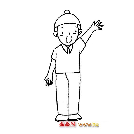 人物简笔画:做操的小男孩