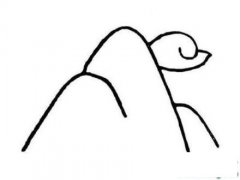 如何画儿童风景:高山白云简笔画