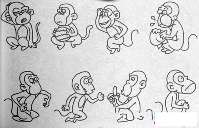 画猴子的简笔画大全