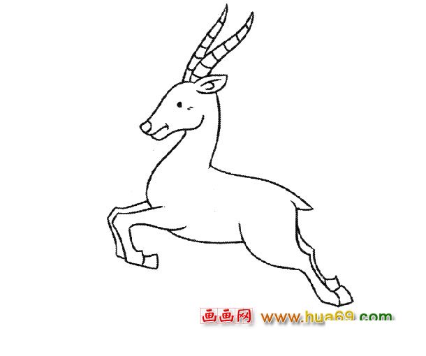 奔跑的山羊（简笔画）