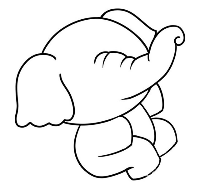 大象简笔画步骤图