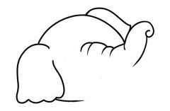 坐在树桩上玩耍的大象简笔画步骤图解