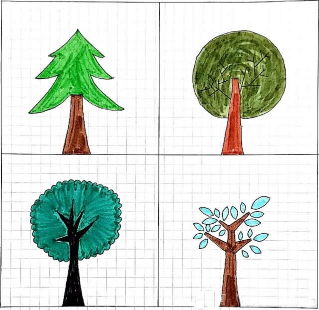 小清新绿植简笔画